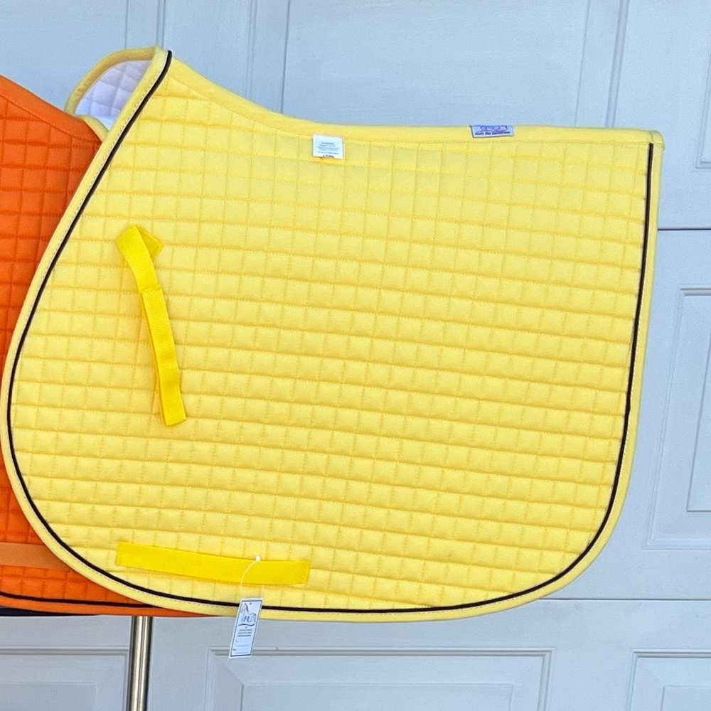Yellow PRI all purpose English jumping saddle pad